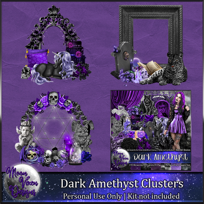 Dark Amethyst Clusters
