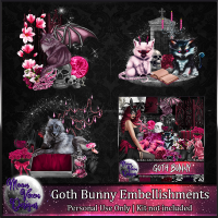 Goth Bunny Embellishments