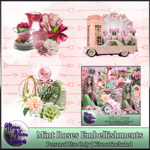 Mint Roses Embellishments