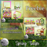 FREE Spring Tulips Clusters